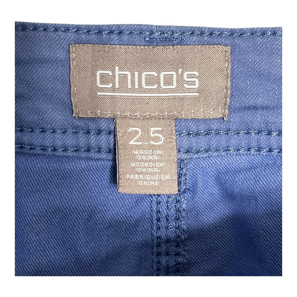 Chico's Blue Straight Leg Stretch Cotton Blend Pants Size 2.5 Regular Womens‎ - Picture 6 of 8
